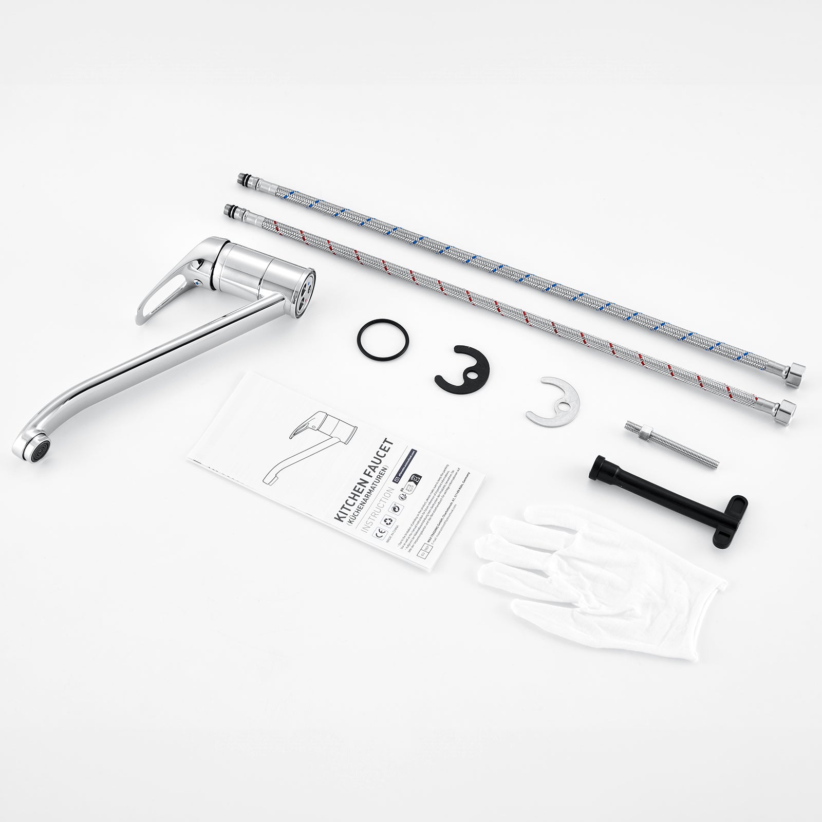 Cecipa max Robinet de Cuisine Incliné - Mitigeur de Cuisine Chromé - Robinet d'évier Réglable Sous Fenêtre - 7
