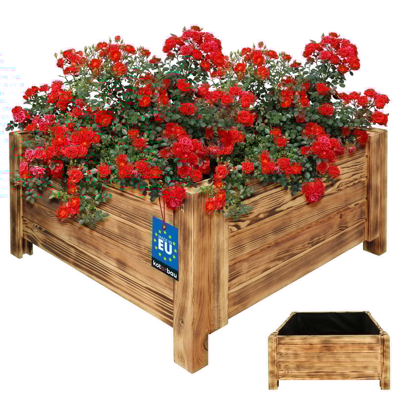 Doniczka donica ogrodowa skrzynia skrzynka taras drewniana 60x60 na kwiaty - KOTARBAU