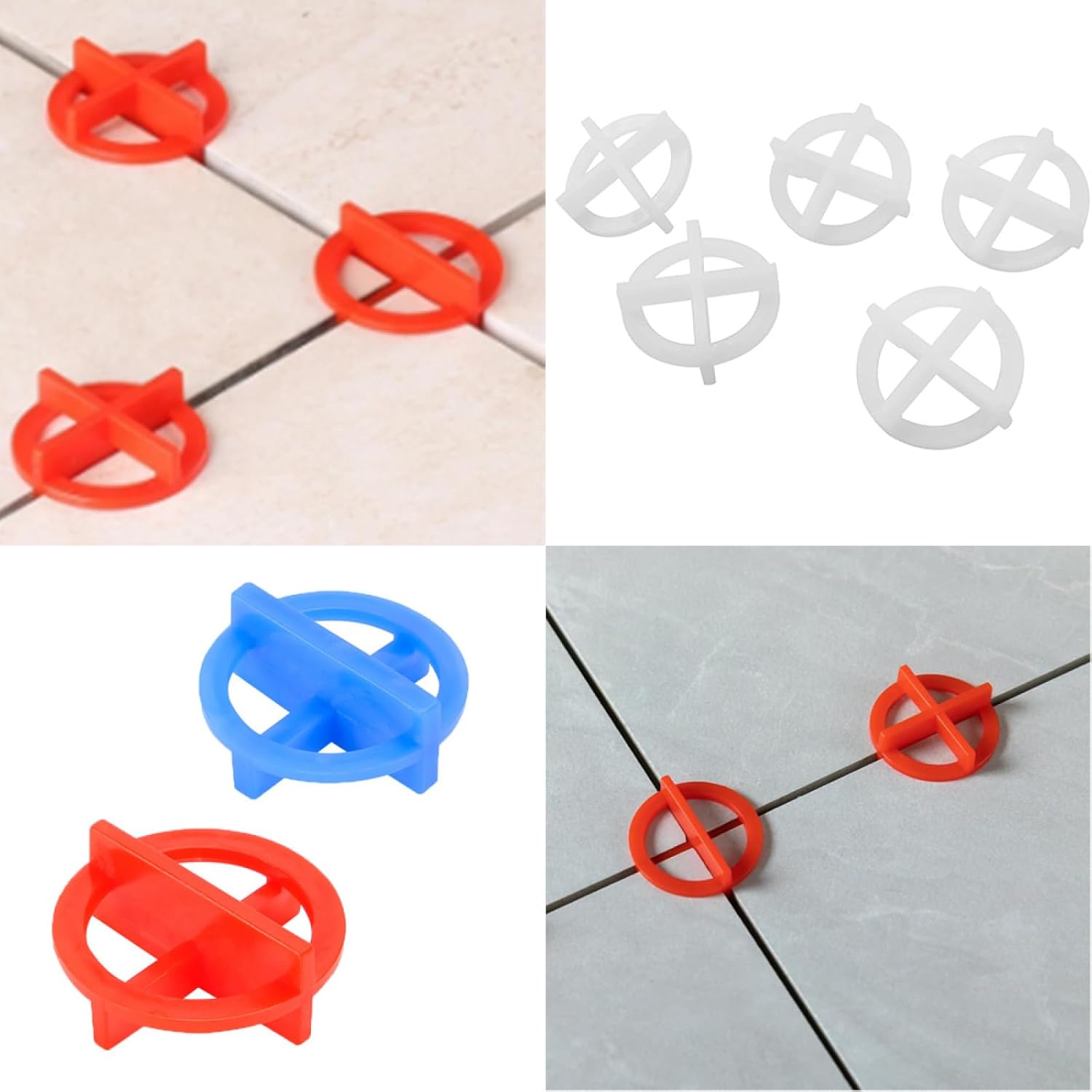 100 pcs Système de nivellement de carrelage en croix de 3 mm, outils de nivellement pour installation et alignement au sol - Bleu - 5