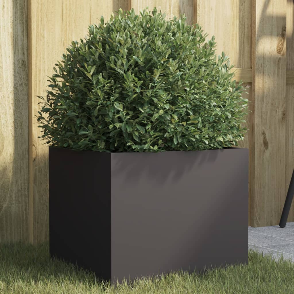 Jardinière Bac à Fleurs Pot De Fleurs pour jardin - noir 32x30x29 cm acier - 2