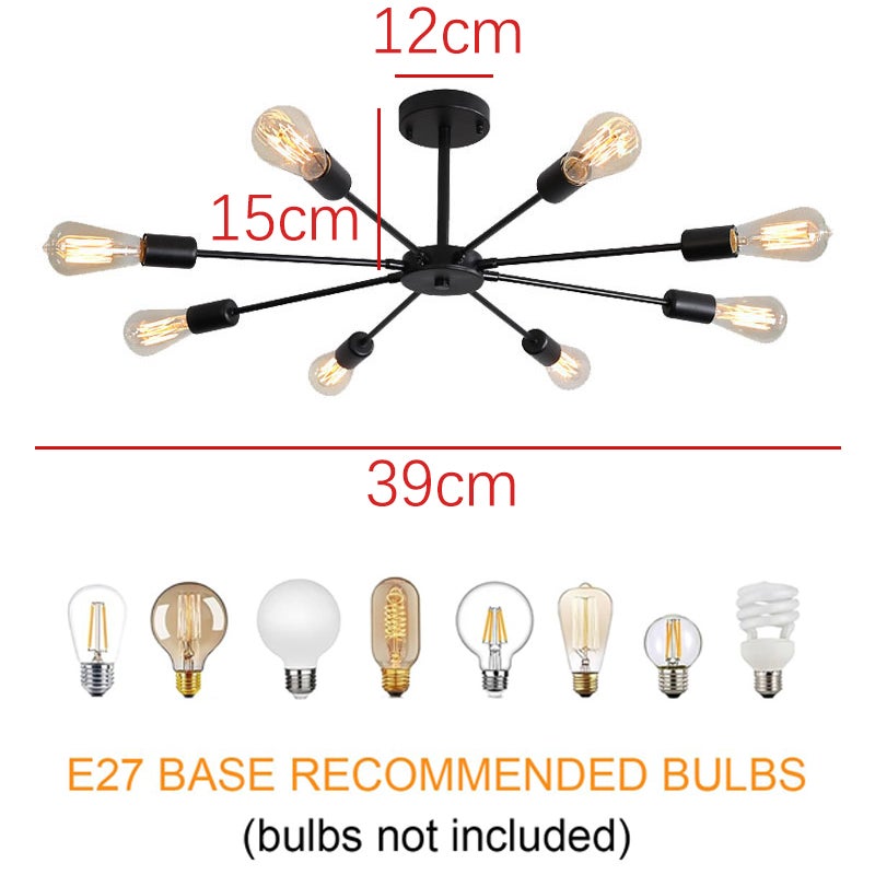 Support D'ampoule TOPINCN E27 - Style Vintage, Rotation 180° - Pour Plafonnier, Lampe Murale - Noir, Blanc, Argent - 4