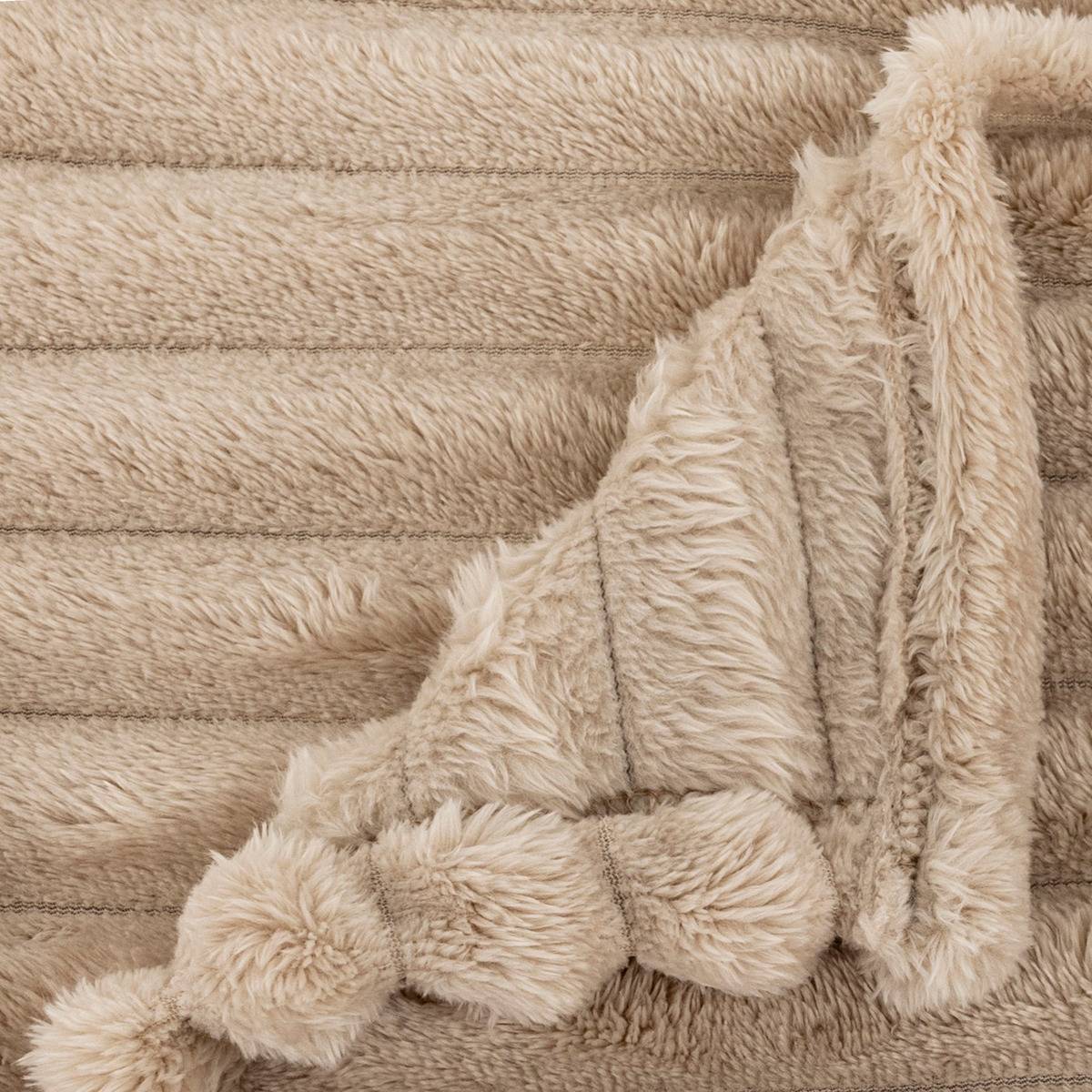 Plaid Flanelle Mattias 130x170cm Marron - Atmosphera Créateur d'intérieur - 5