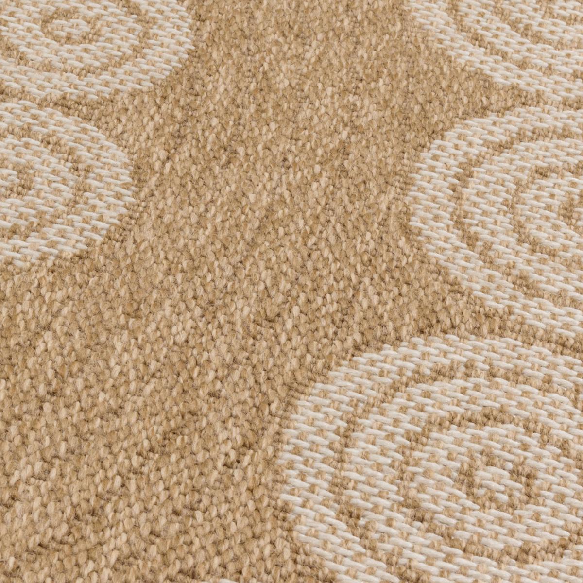Tapis extérieur 200x290 tissé kilim beige et blanc JUTE ART 8 - 4