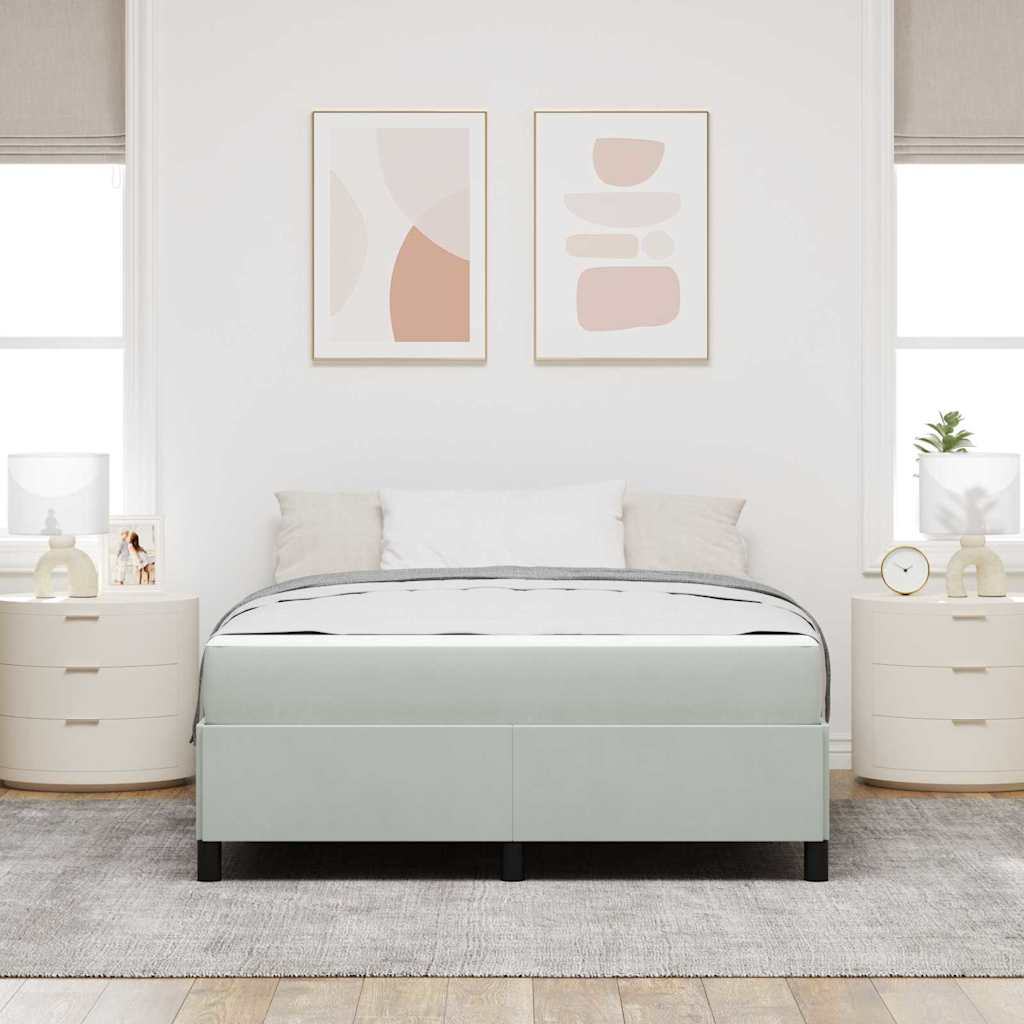 Cadre de lit en tissu gris clair 140 x 200 cm - 3