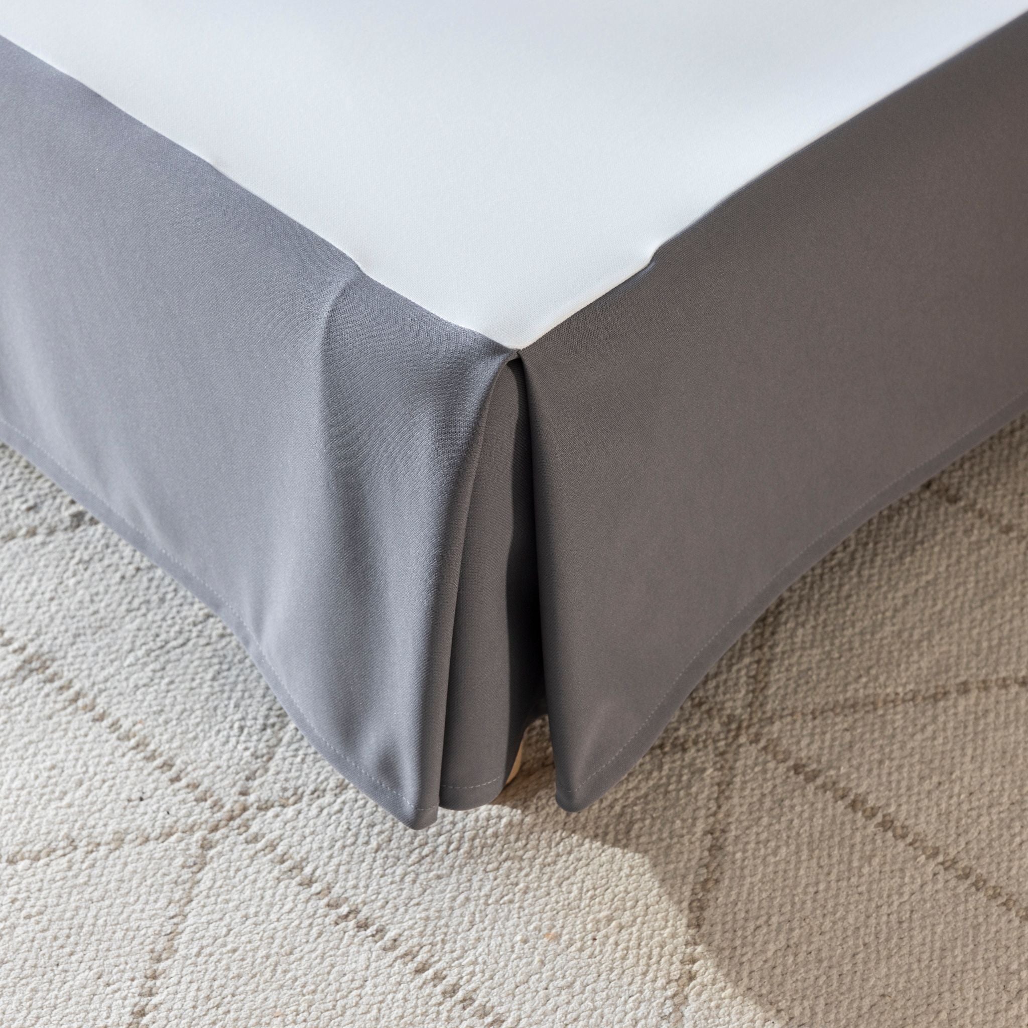Cache-sommier Intégral Gris Ardoise 160x200 - En Coton Et Polyester, Hauteur 27 Cm, Pour Sommier Et Matelas