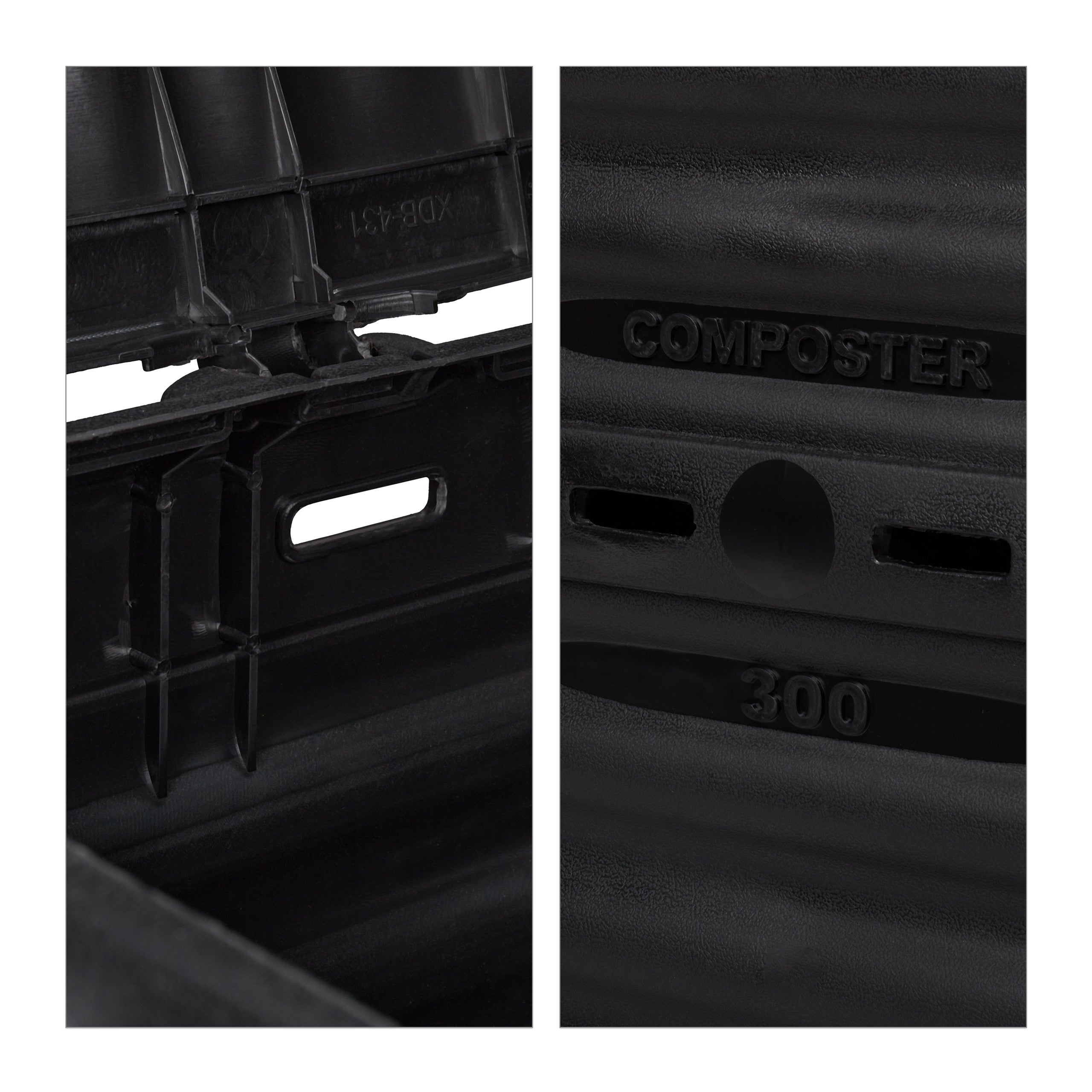 Compostador de jardín rápido de plástico para residuos de cocina y jardín, 230 l, 80 x 60 x 57 cm, negro, Relaxdays - 9