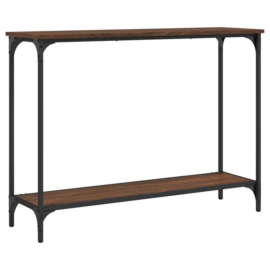 Mesa Auxiliar Moto De HomeTrends4You - Madera De Ingeniería Marrón, Estructura Negra, 70x32.5 Cm - Moderna Para Salón