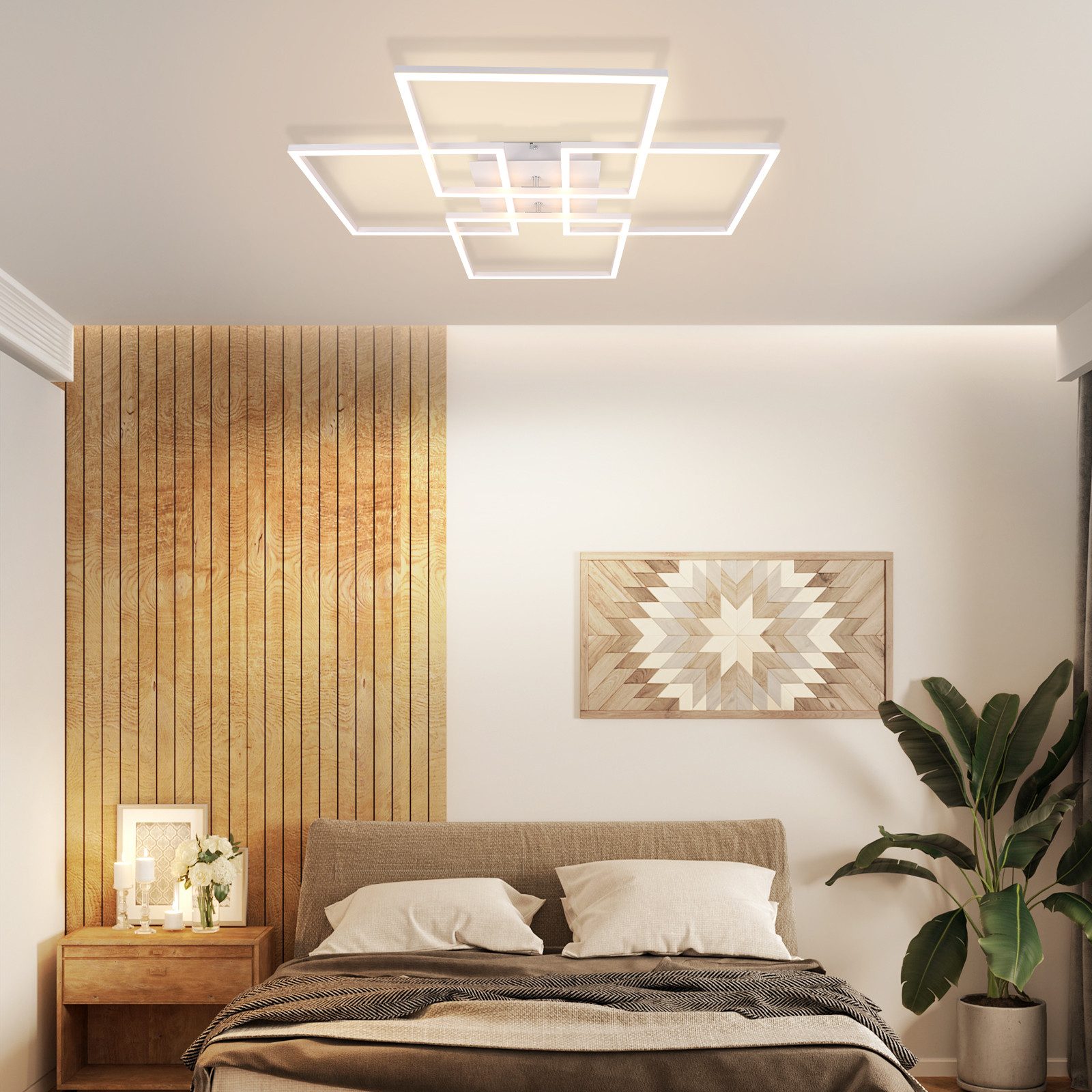 ZMH Nowoczesna lampa sufitowa LED 32W z prostokątnymi ramkami do salonu i sypialni - 8