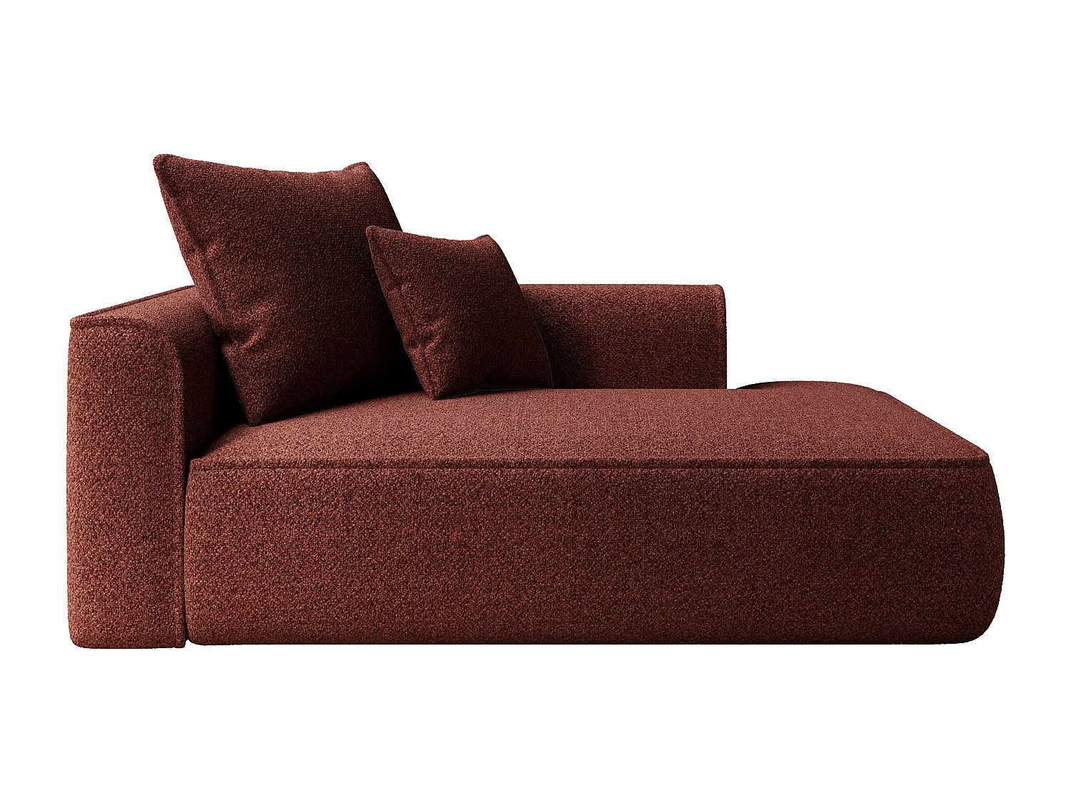 Méridienne droite en tissu chenille bordeaux PINETA | Leroy Merlin