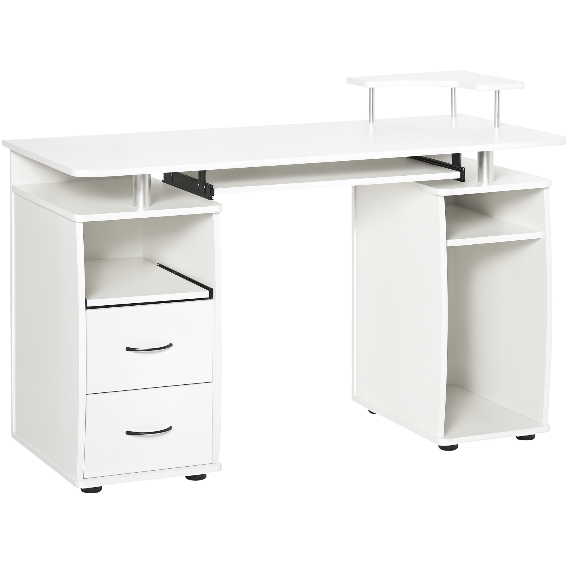Essenza  Mesa De Ordenador Con 2 Cajones Y Soporte Cpu 120X55x85cm, Perfecta Para Oficina Blanco , Leroy Merlin