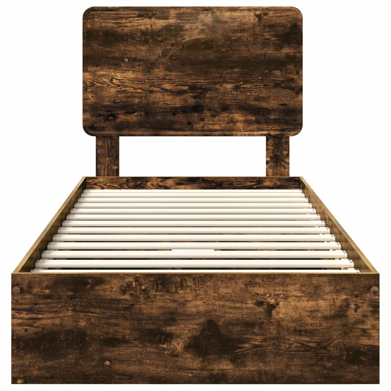 Lit de rangement chêne fumé 75 x 190 cm en panneau de bois - 8