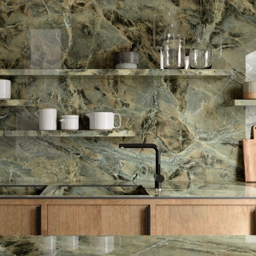 Carrelage Effet Marbre MARBLE Verde Borgogna 60x120cm Mat Sol et Murs - Les Carreaux de Jean