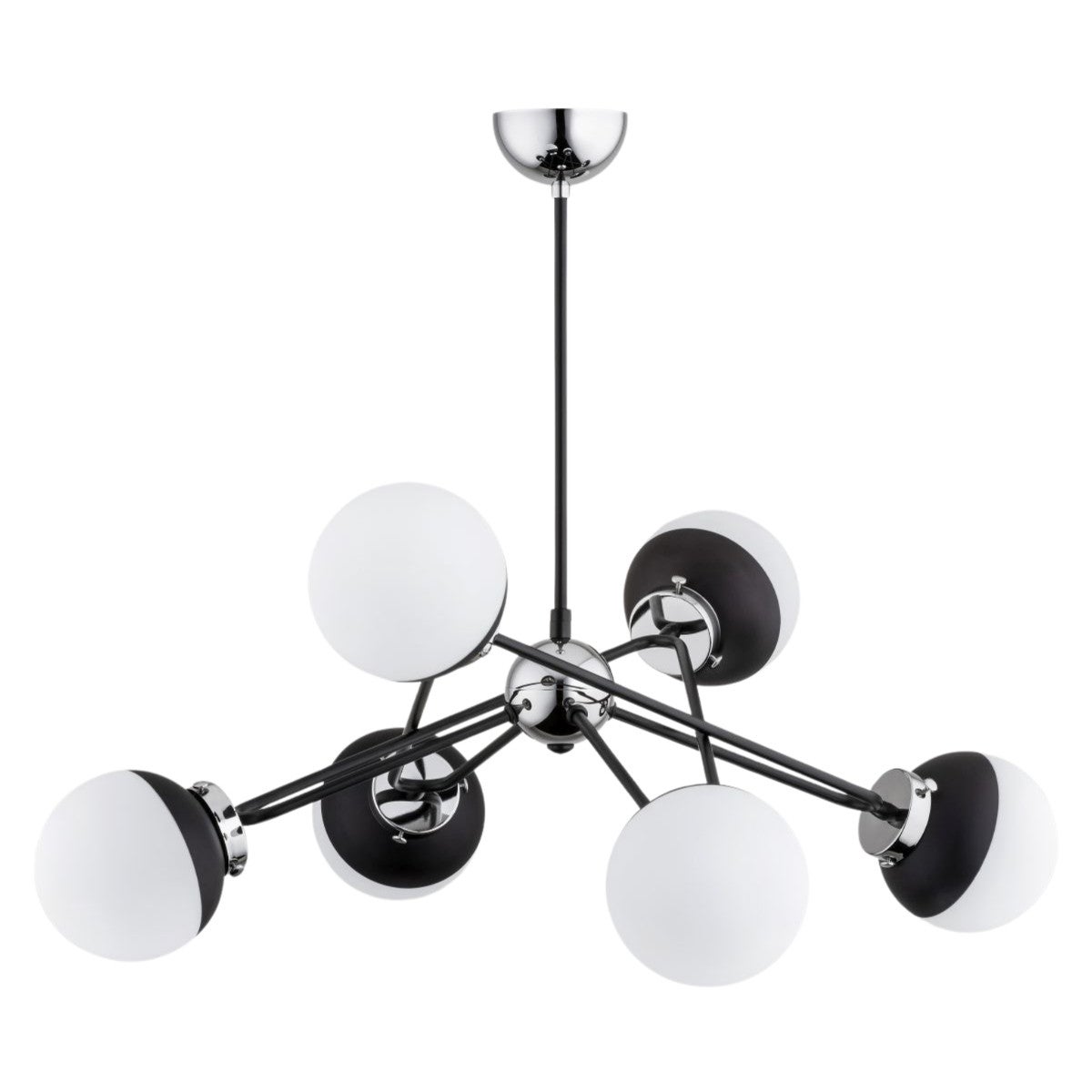 Lampa wisząca SAGITO biało-czarna 6 x E14 x 40W wym: 55 x 60 x 62 cm Alfa