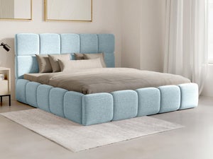 Tête De Lit Velours GONDA Pascal Morabito - 15 Panneaux Muraux Modulables - 225x130 Cm - Bleu Nuit
