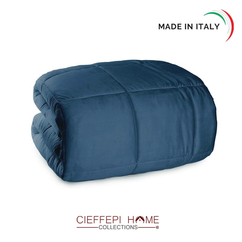 VELVET Trapunta Piumone Matrimoniale o Singolo - Blu - 1 piazza, singolo - 2