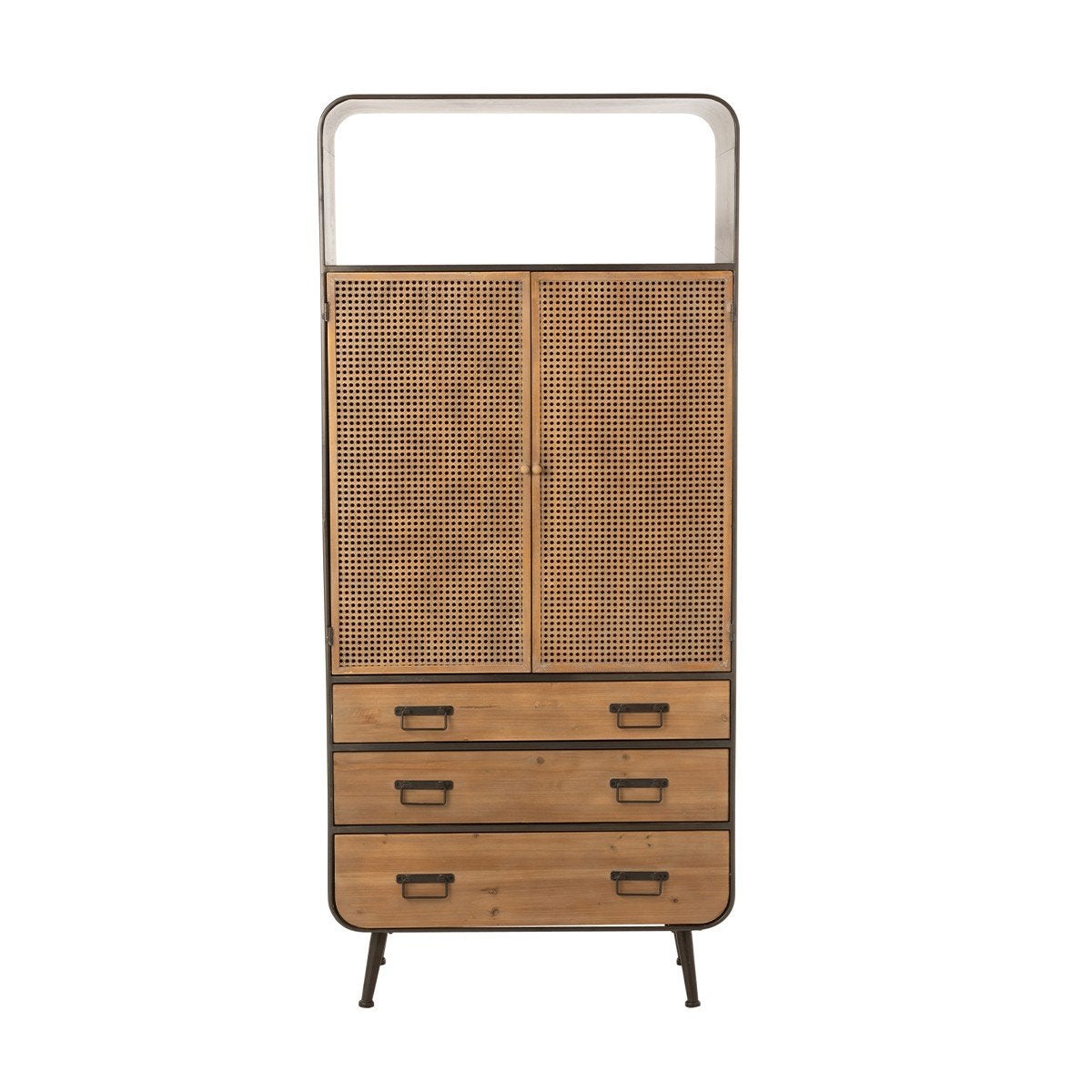 Armario Alto Con Luz LED Y App - 115x40x180 Cm, 4 Puertas, 3 Cajones, Para SalÃ³n O Cocina