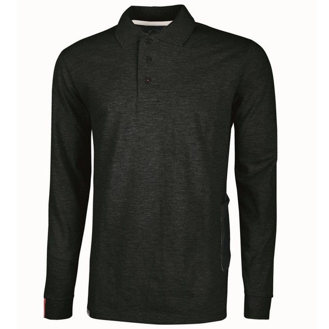 U-Power - Polo de travail manches longues noir Slim LIVE - Noir - 2XL