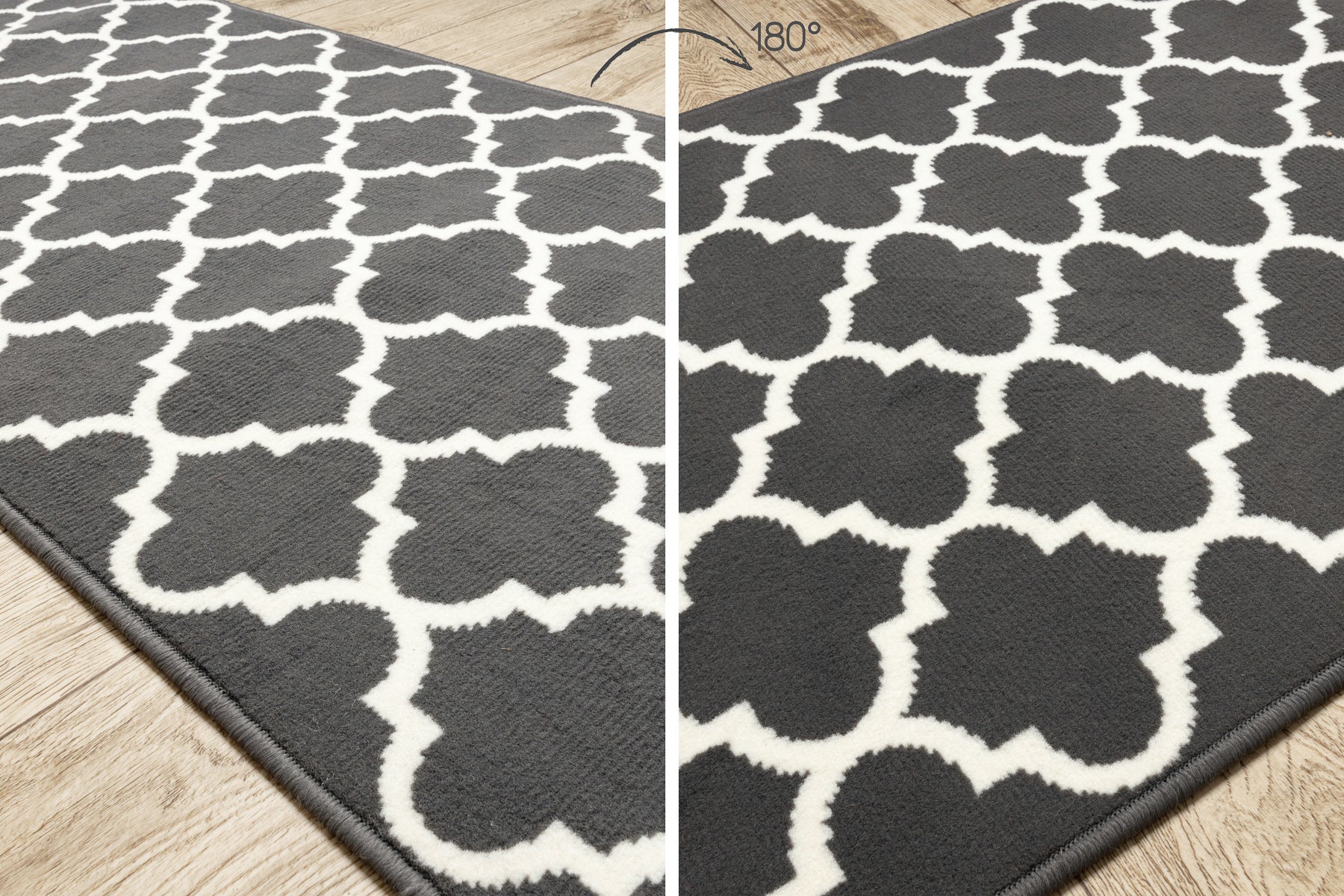 CHODNIK BCF MORAD Trelis koniczyna marokańska antracyt 80 cm 80x300 cm - 4