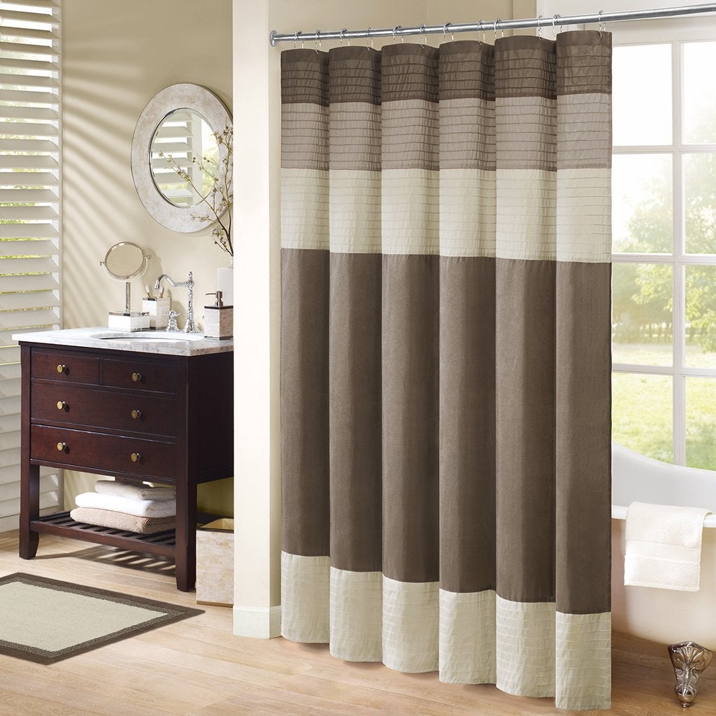 Tenda Da Doccia Madison Park Holly In Cotone Viola - 182,9 X 182,9 Cm Con Disegno Fiori Di Ciliegio