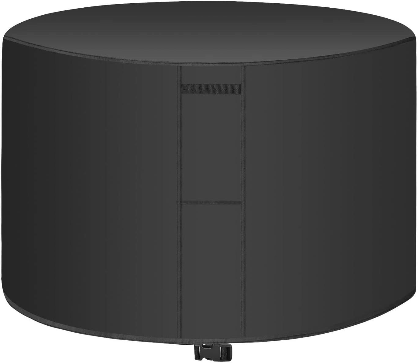 Wodoodporny pokrowiec ochronny na okrągłe meble ogrodowe, tkanina Oxford 420D, wiatroszczelny, odporny na promieniowanie UV, czarny, 280 x 110 cm