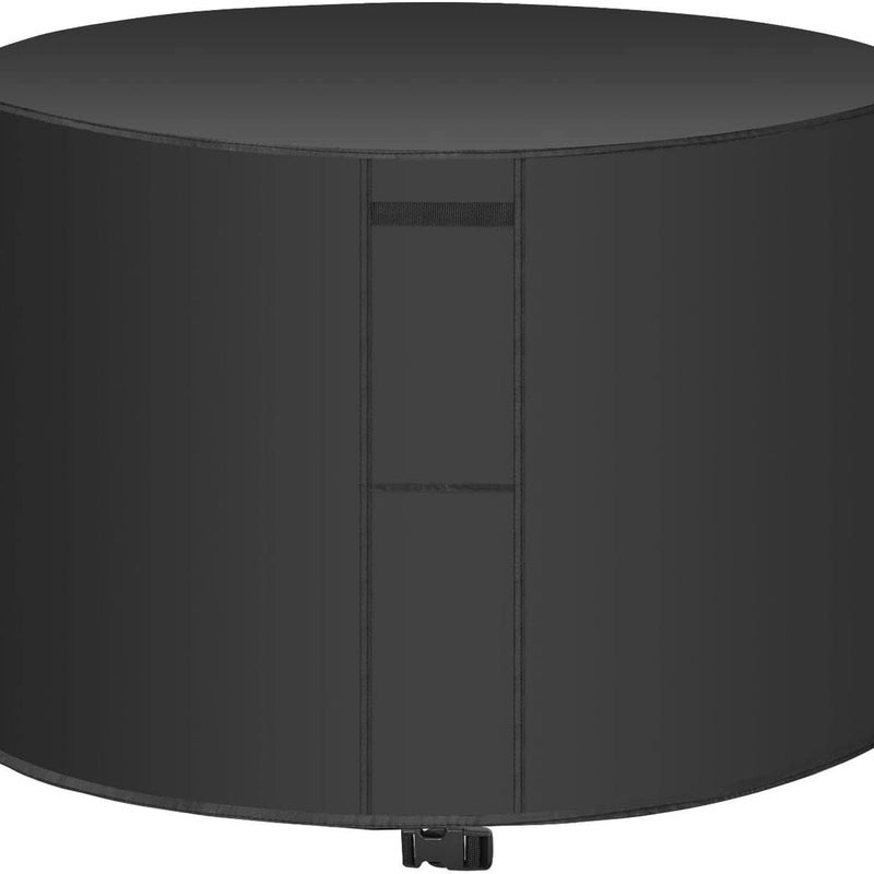 Wodoodporny pokrowiec ochronny na okrągłe meble ogrodowe, tkanina Oxford 420D, wiatroszczelny, odporny na promieniowanie UV, czarny, 185 x 95 cm