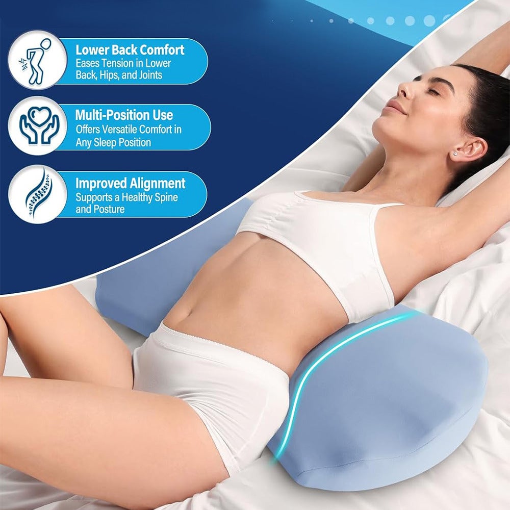 Almohada de soporte lumbar para dormir, alivio del dolor de espalda, almohada lumbar para dormir, almohada de espuma viscoelástica para la cintura - 4