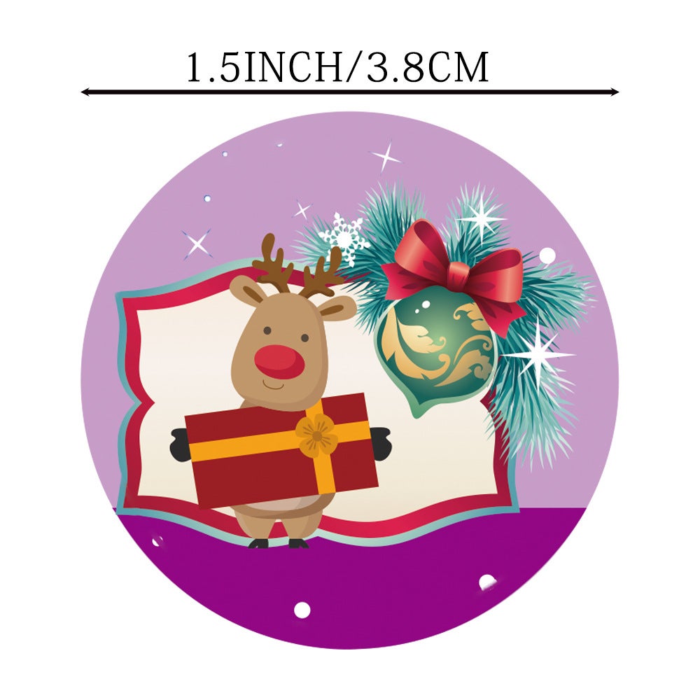 500 pièces joyeux noël vacances autocollants étiquettes étiquettes de noël joints d'enveloppe (1,5 pouces) - 3