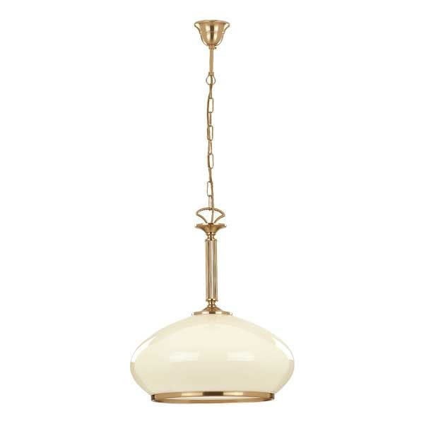 Lampa wisząca Astoria złoto-kremowa 1xE27x60W nad stół wyspę szklana wym: 89 x 40 x 40 cm szkło Alfa