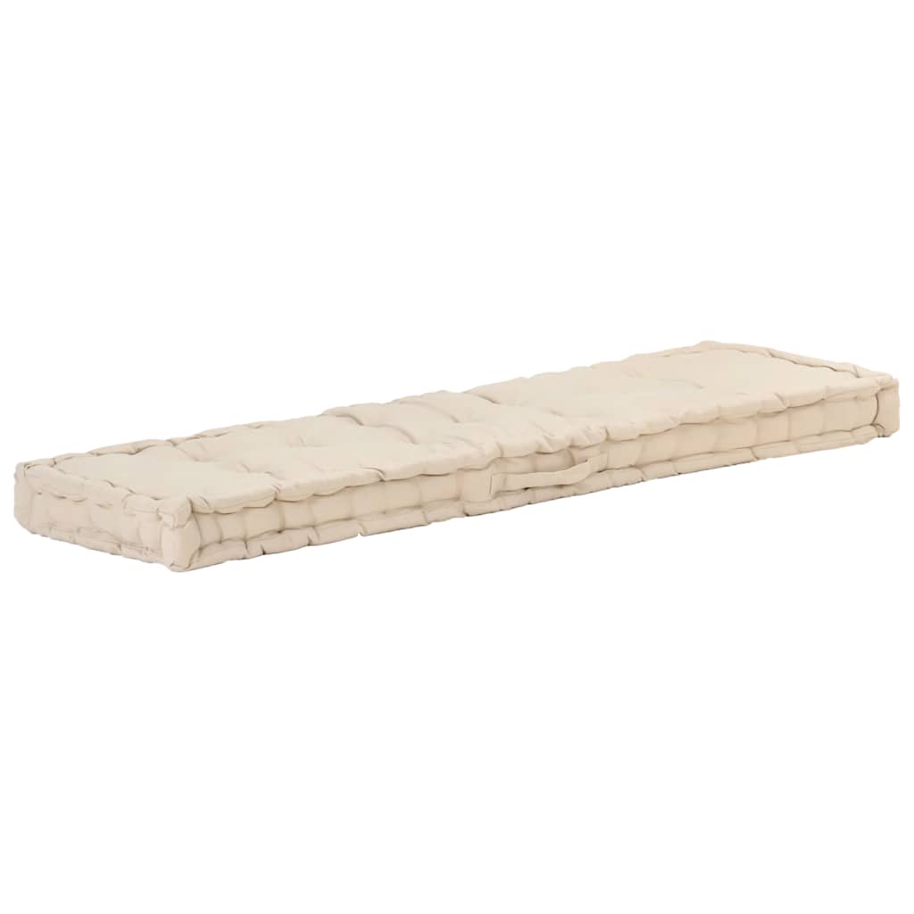Cojín para palés algodón beige 120x40x7 cm vidaXL - 2