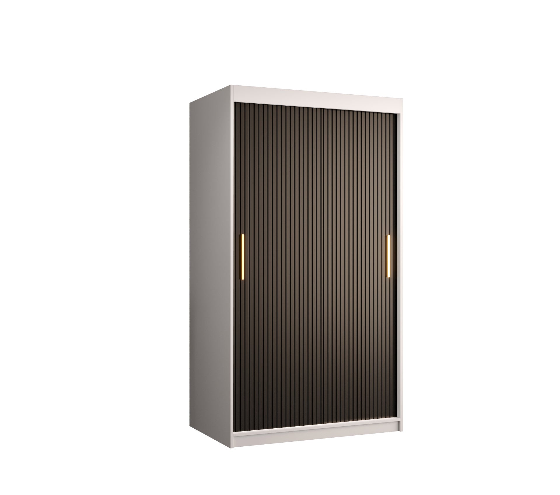 Szafa przesuwna garderoba RIFLO SLIM 1 100 x 62 x 200 cm Biały + Czarny - Abiks Meble