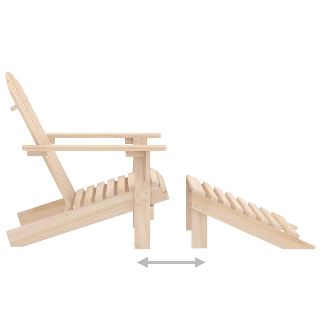 Chaise de jardin | Siège de Terrasse | Chaise d'extérieur Adirondack avec repose-pied et table Sapin CFW598802 - 7