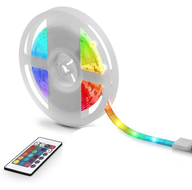 Ruban LED 5M, Ruban LED Bluetooth Ambiance TV, Bande LED Lumière Auto- adhésif avec Télécommande et App, Synchronisation Musique/Voix Changement de Couleur pour 60-75 HDTV, PC, fête et décoration