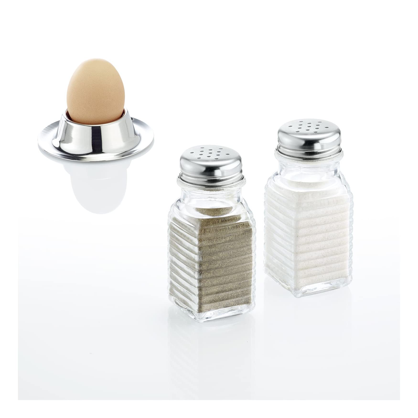 Westmark Spargitore universale, 2 pezzi, foro universale nel coperchio, capacità: 75 ml, acciaio inox/vetro, Porto, trasparente/argento, 63172270 - 2