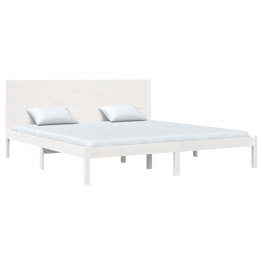 Maison Exclusive - Cama sem colchão 200x200 cm madeira de pinho maciça branco - 3