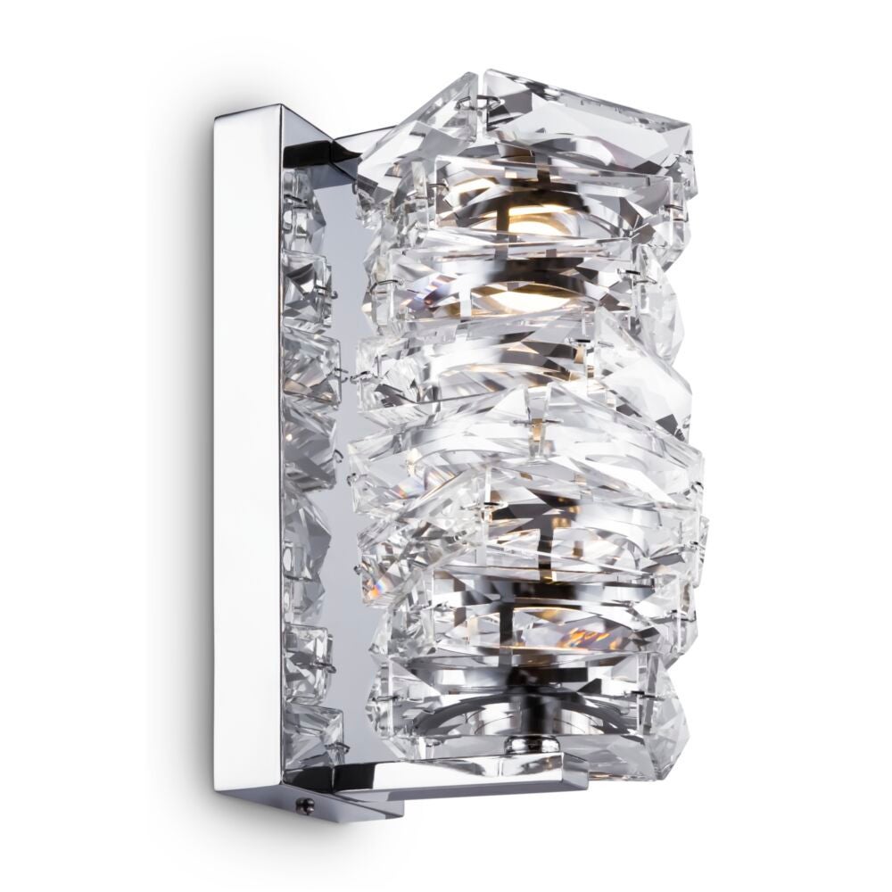 Kinkiet ścienny Coil chromowany transparentny LED 6W 3000K 300lm szkło kryształowe wym: 23,5 x 12 x 15 cm szkło IP20 Maytoni