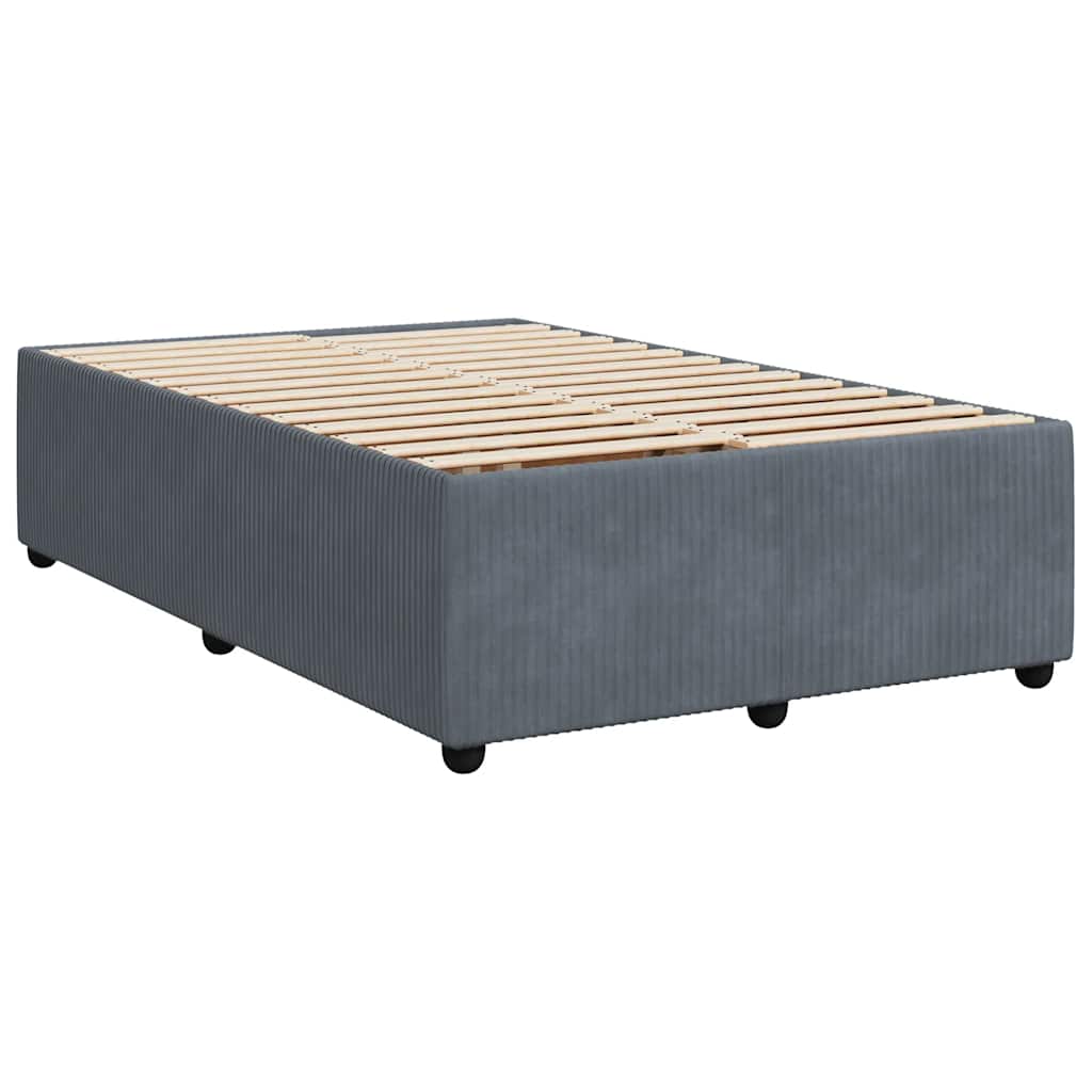Cadre de lit sans matelas, velours, gris foncé, pour la chambre, 120 × 200 cm - 3