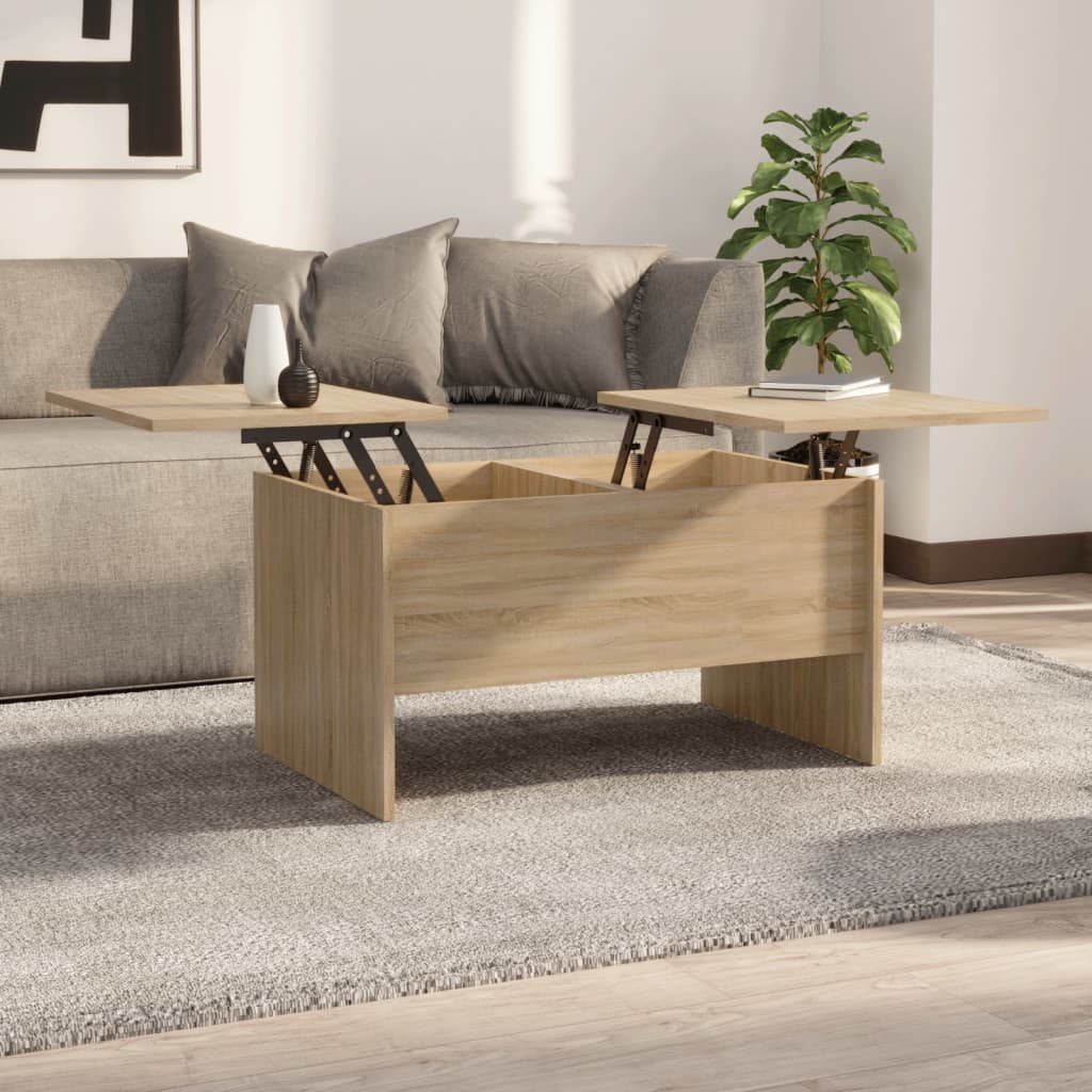 Stolik kawowy, dąb sonoma 80x50x42,5 cm materiał drewnopochodny