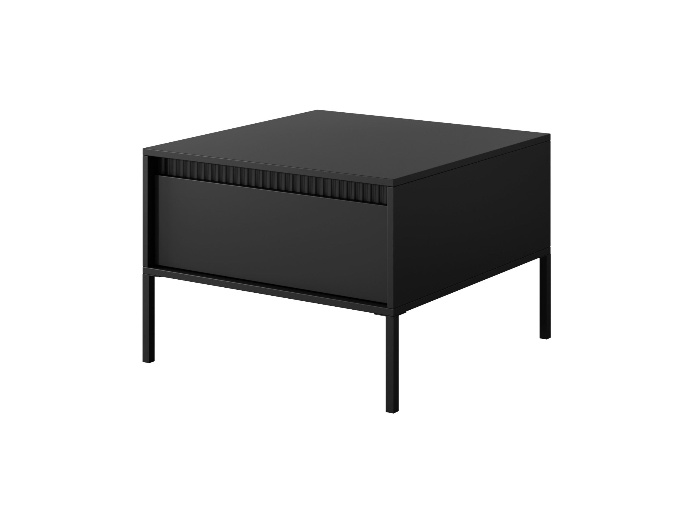 Stolik kawowy: 1 szuflada, mebel: czarny, 48,4 x 68 x 68 cm