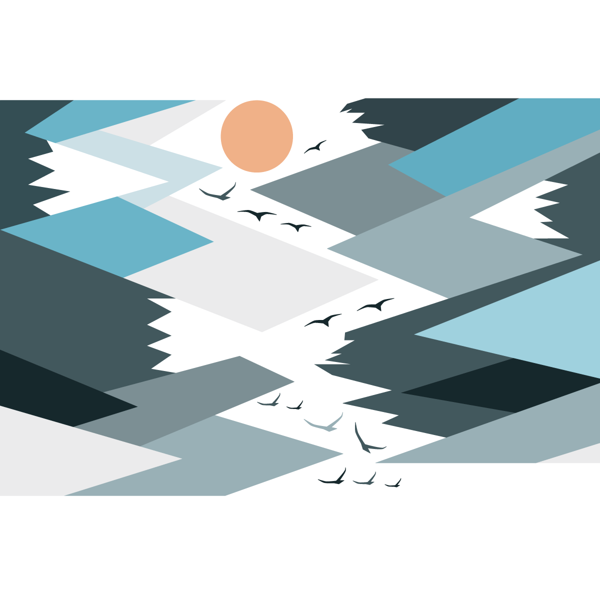 Adesivo bambino di montagna scandinavo parka - Sticker adesivo - adesivi murali - 80x120cm - 2