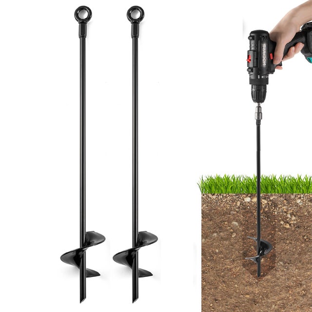 Ancrages de sol robustes pour vents violents, piquets de sol, ancrages de sol – Kit d'ancrage à vis pour maison mobile, balançoire, tente,2pcs