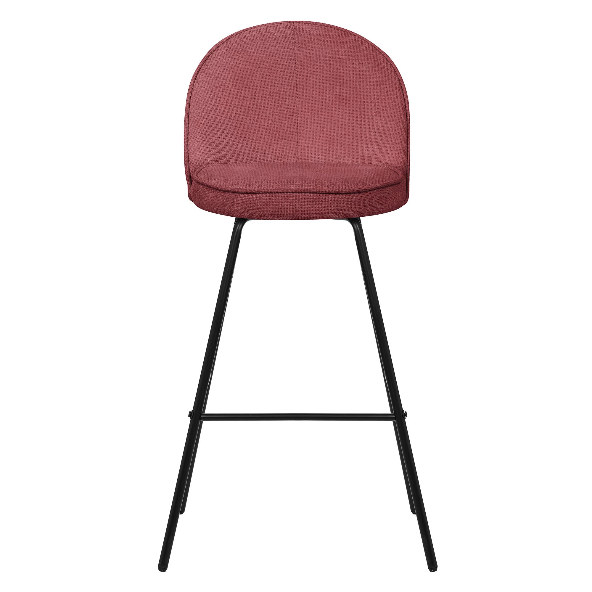 ML-Design zestaw 4 hokerów barowych czerwony 75 cm tapicerowanych wygodne ergonomiczne krzesła z oparciem i podnóżkiem metalowa konstrukcja