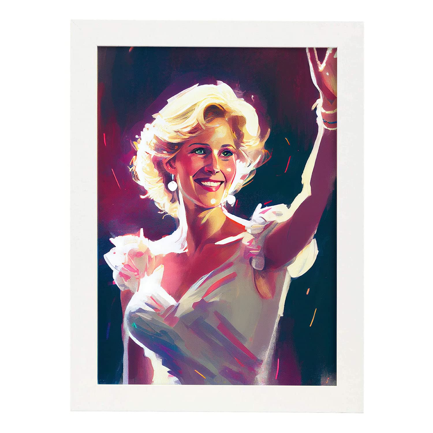 Nacnic poster de princesa diana en estilo retrato a todo color ilustraciones y caricaturas de personajes históricos famosos diseño y a4 marcos blancos