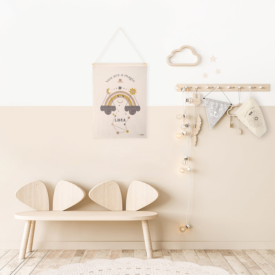 Mural habitación infantil zodíaco horóscopo little libra