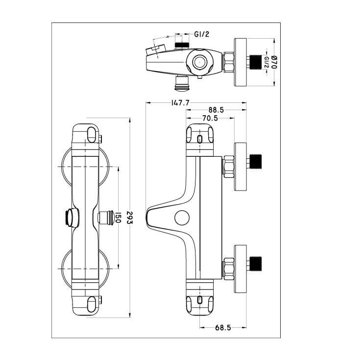 ROUSSEAU Robinet mitigeur thermostatique baignoire et douche Volga 2 - 5