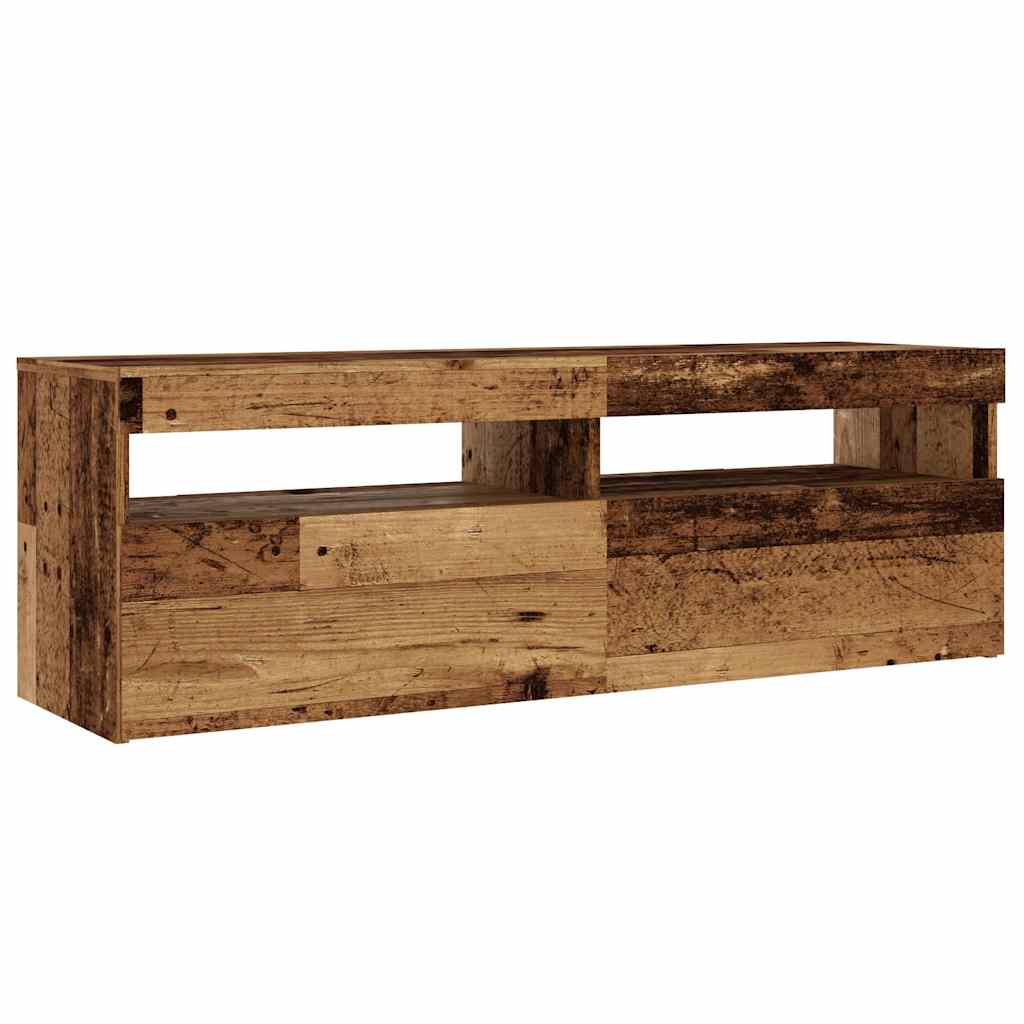 Móvel de TV | Armário de TV com luzes LED derivados de madeira madeira velha CFW46646 - 6