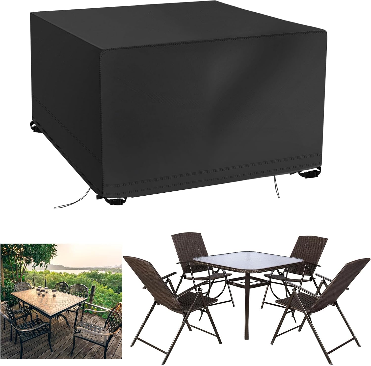 Housse De Protection Salon De Jardin 18meng Art Housses Pour Mobilier De Jardin 200x180x75cm Argent Housse Table De Jardin, Étanche Robuste Tissu 600D Oxford Rectangulaire Housse De Table De Jardin RéSistance Au