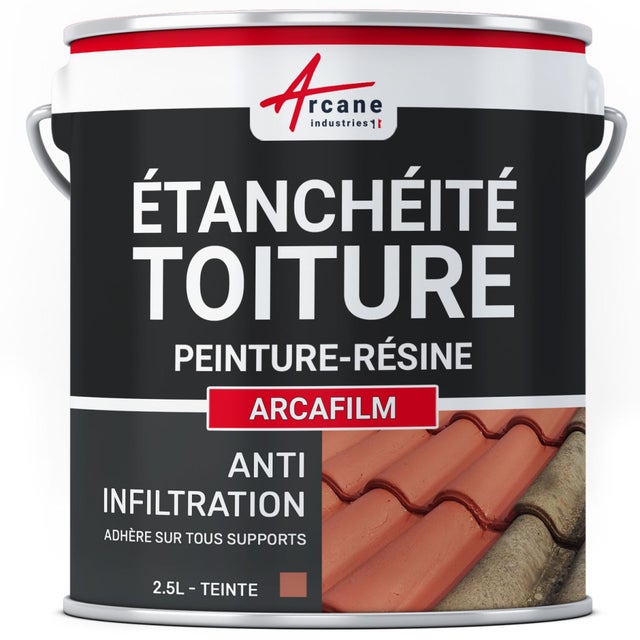 Étanchéité Toiture, Résine d'étanchéité colorée : ARCAFILM Tuile - 2.5 L - ARCANE INDUSTRIES