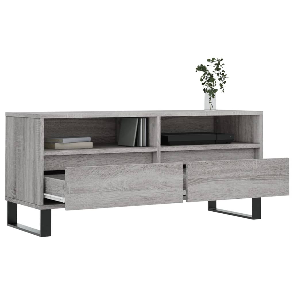 Maison Exclusive - Meuble TV sonoma gris 100x34,5x44,5 cm bois d'ingénierie - 4