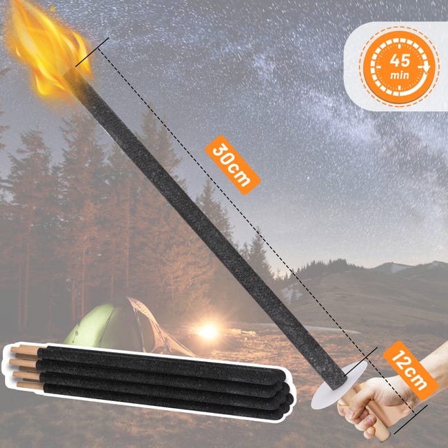 AUFUN torcia a cera per esterni con manico extra lungo, torcia per giardino, attività all'aperto AUFUN torcia a cera per esterni con manico extra lungo, torcia per giardino, attività all'aperto