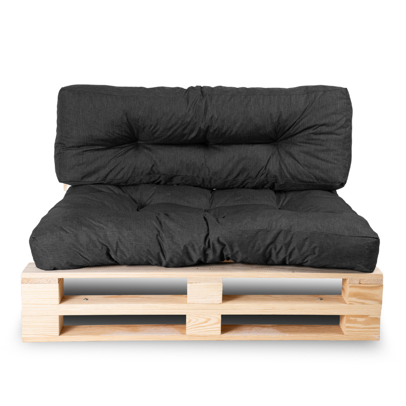 Coussins palette lot en polyester BANANAIR 120x80x15 cm noir - 3